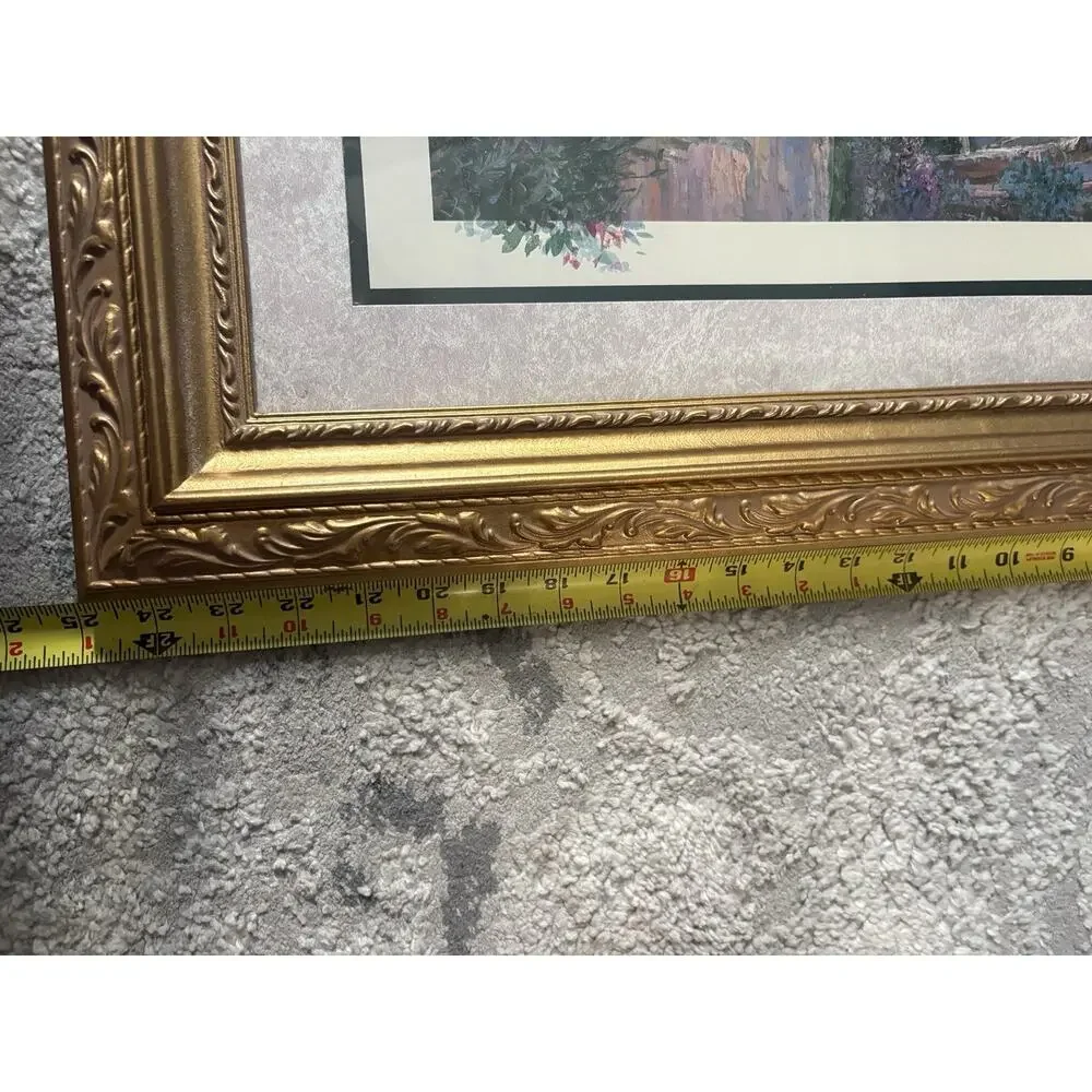 VTG HOMCO HOME INTERIORS BETTY HERBERT FELDER SWANS PICTURE GOLD FRAME ANTIQUE